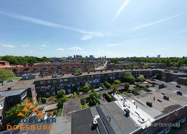 Luchtfoto van daken en dakgoten in Doesburg